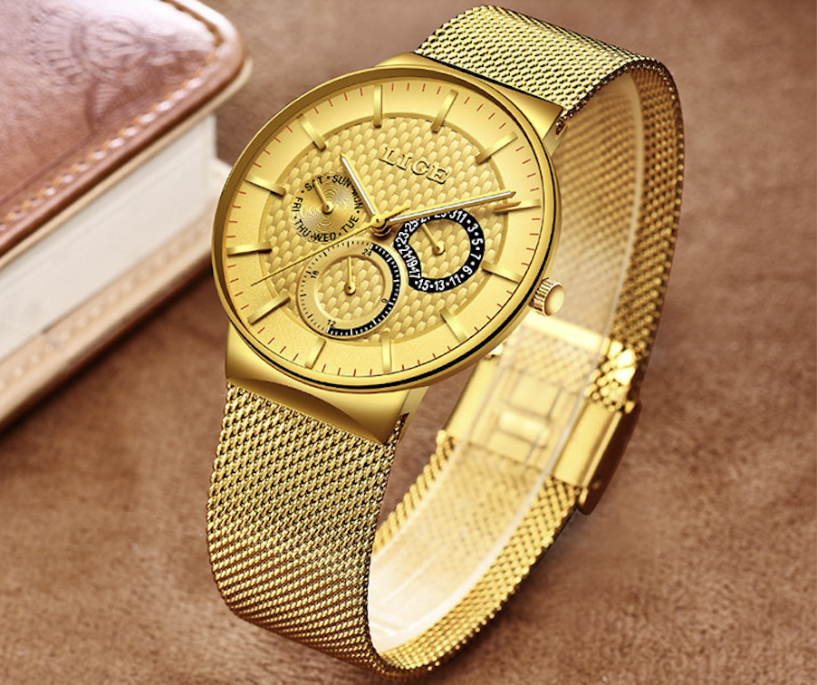 Picture of LIGE 9836 Golden Men's Watches Luxury Fashion Quartz for Watch