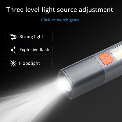 Picture of Hot Sale High Power LED Portable Multifunction Cob Zoomable USB Rechargeable Waterproof Mini Light Torch Flashlight
