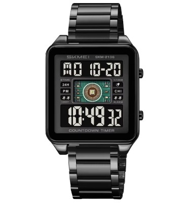 Picture of SKMEI 2136 Black Digital Watch Sports Electronic Display Stainless Steel Watch