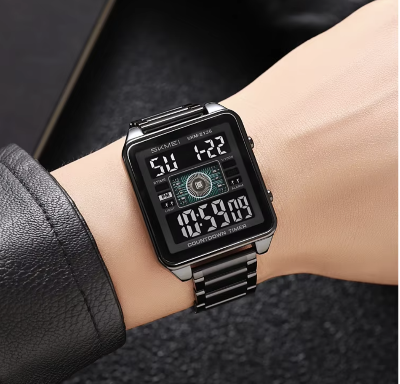 Picture of SKMEI 2136 Black Digital Watch Sports Electronic Display Stainless Steel Watch