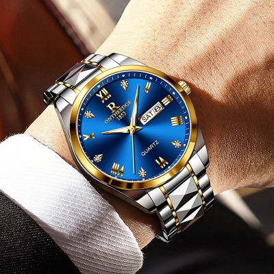 Picture of Luxury Men's Stainless Steel Watch Waterproof Quartz Date Business Wristwatch Sport Watch
