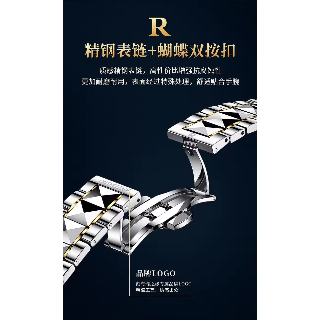 Picture of Luxury Men's Stainless Steel Watch Waterproof Quartz Date Business Wristwatch Sport Watch