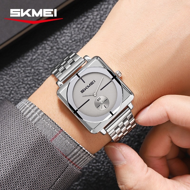 Picture of Skmei 2413 Silver New Square Men Gold Quartz Watches