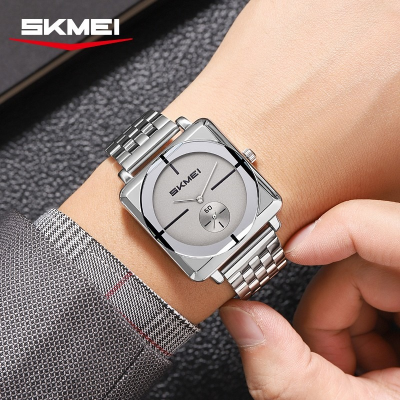 Picture of Skmei 2413 Silver New Square Men Gold Quartz Watches