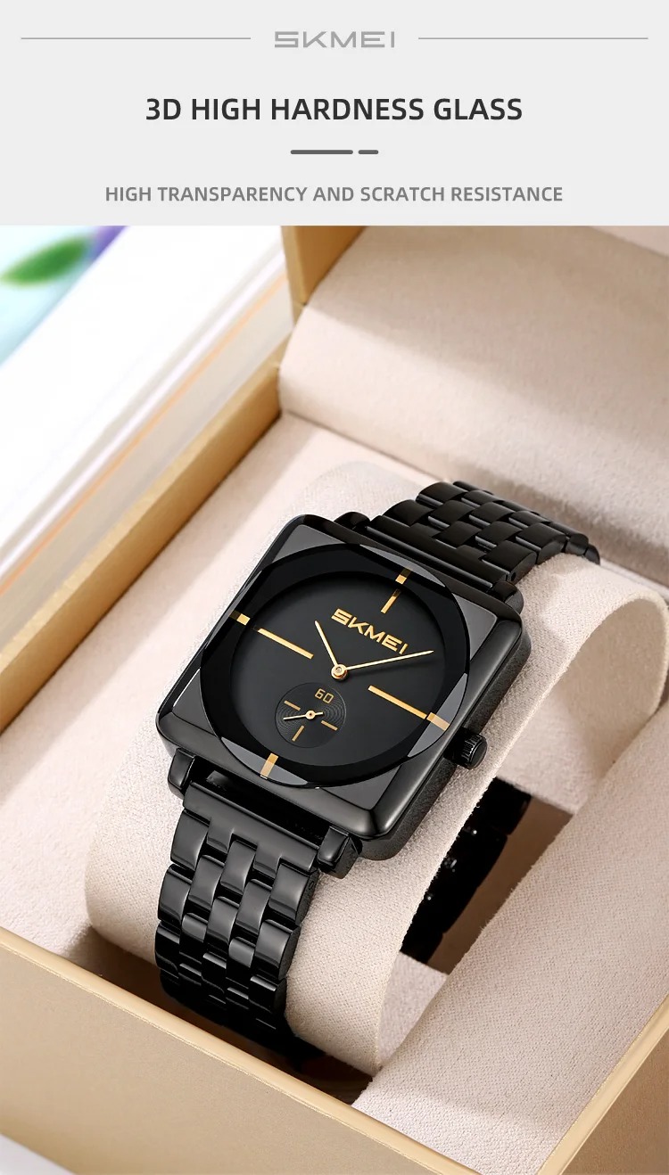 Picture of Skmei 2413 Black New Square Men Gold Quartz Watches