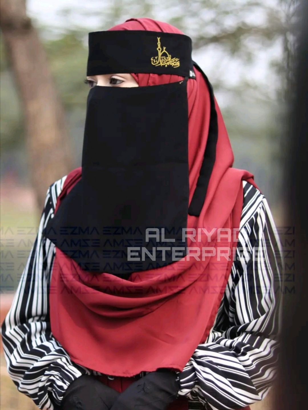 Picture of Niqab Muslim Hijab (Crown) 2 Layers Islamic Face Cover For Women