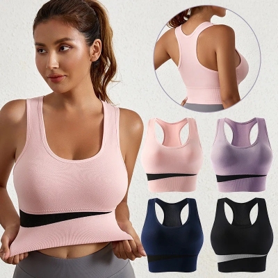 Picture of New Sports  beautiful sports wrap vest breatheble support  ladies  seamless underwater tube top jim training bra