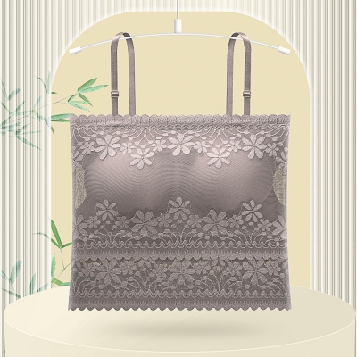 Picture of Summer thin lace camisole inner tube top bottom breathable vest student beautiful back wrapped chest anti-slip bra female