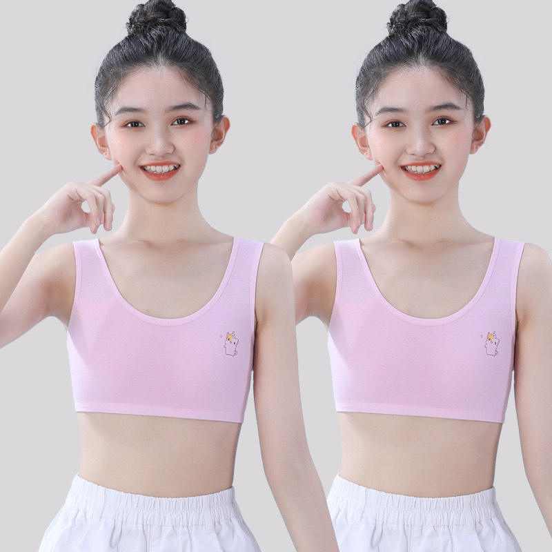 Picture of ( 2 pieces)Growth period small vest for female students Pure cotton girls underwear for primary school junior high school girls bra teenagers bra