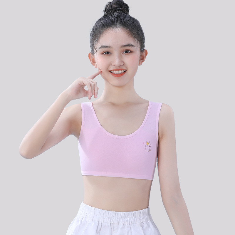 Picture of Growth period small vest for female students Pure cotton girls underwear for primary school junior high school girls bra teenagers bra