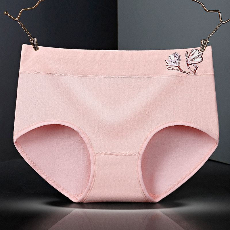Picture of Cotton needle drawing large size medium waist underwear panties cotton women