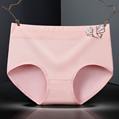 Picture of Cotton needle drawing large size medium waist underwear panties cotton women