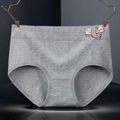 Picture of Cotton needle drawing large size medium waist underwear panties cotton women