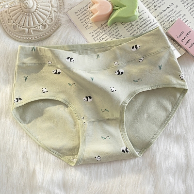 Picture of Cotton needle drawing large size medium waist underwear panties cotton women