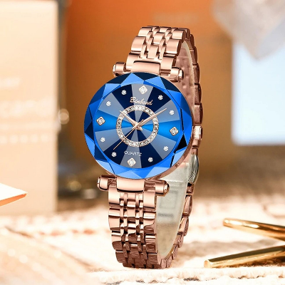 Picture of Woman Watch Light Luxury Brand Ocean Heart Starry Sky Sparkling Multi Edged Glass Precision Steel Ladies Fashion Quartz Watches