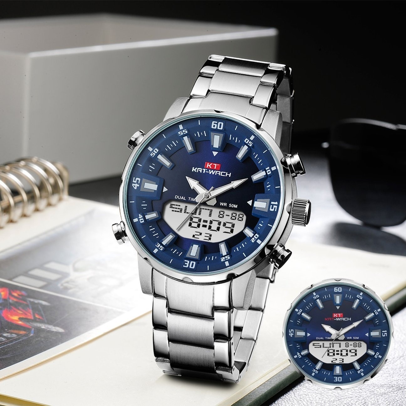 Picture of KAT-WATCH Electronic Digital Sports Watches Count Down Stopwatch Clock Waterproof Watch