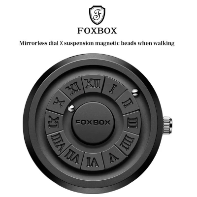 Picture of FOXBOX-Men's Stainless Steel Waterproof Quartz Watch, Creative Band, Scroll Beads, Magnetic Force, Watch, Brand