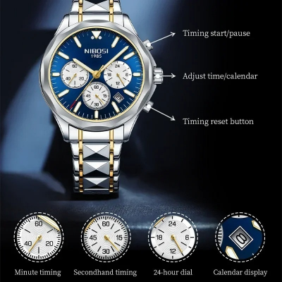 Picture of NIBOSI 2608 Luxury Watch Men Top Brand Wristwatch Chronograph Waterproof Luminous Date Men Watches