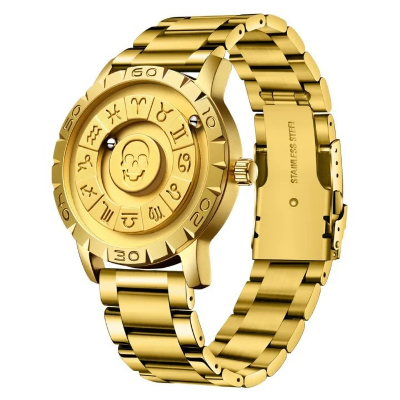 Picture of FOXBOX New Personalized Original Men Quartz Watch Skull Dial Magnetic Ball Design Waterproof Quartz Watch Men's Gift