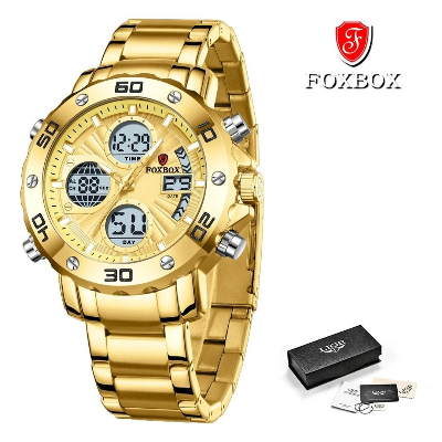 Picture of FOXBOX-2024 Digital Chronograph Men's Wrist Watch, Blue Sport Watches, Steel Strap, Waterproof Watch, Luxury Brand, Fashion