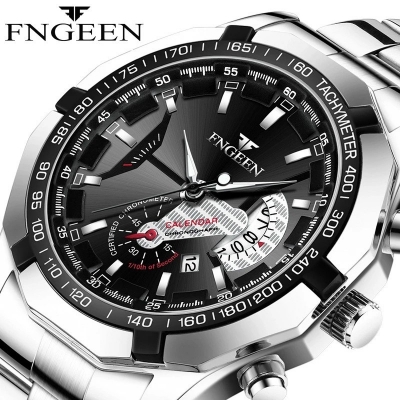 Picture of FNGEEN Top Brand Luxury Watch Fashion Casual Military Quartz Sports Wristwatch Full Steel Men's Clock Relogio Masculino