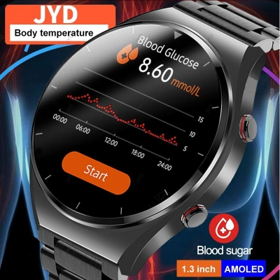 Picture of ECG+PPG Non-Invasive Blood Glucose Smart Watch Men Body Temperature Heart Rate Smartwatch Blood Pressure Sport Fitness Watch