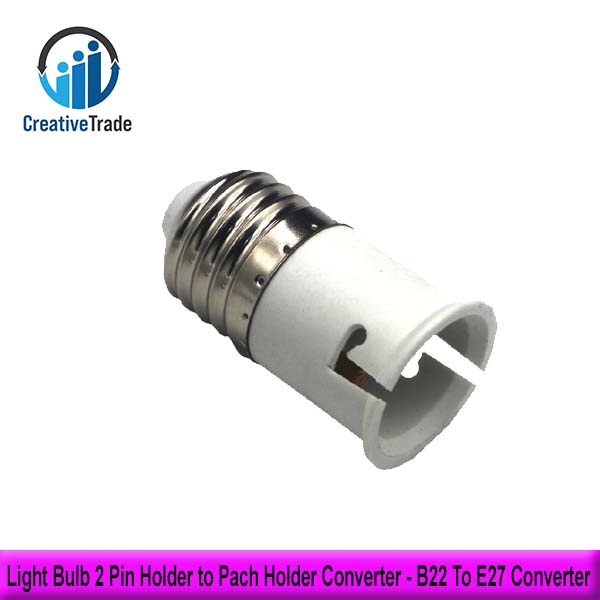 Picture of Light Bulb 2 Pin Holder to Pach Holder Converter Adapter Plug Extender Lamp holder- B22 To E27 Converter