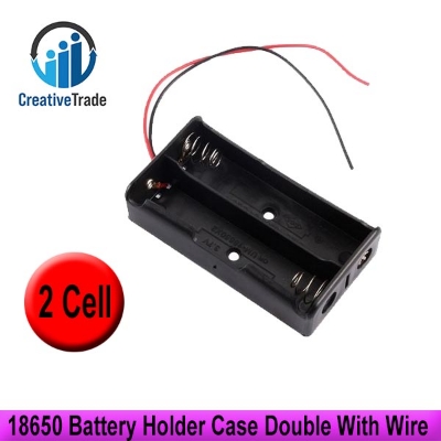 Picture of 18650 Battery Holder Case Double With Wire