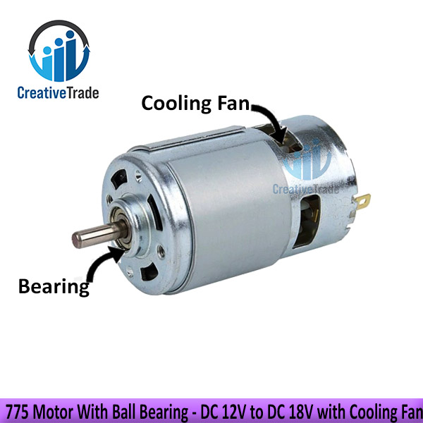 Picture of 775 Motor With Dual Bearing - DC 12V Use For Hand Drill Machine, Grinding Machine, Car Wash Pump, Water Pump - dc motor