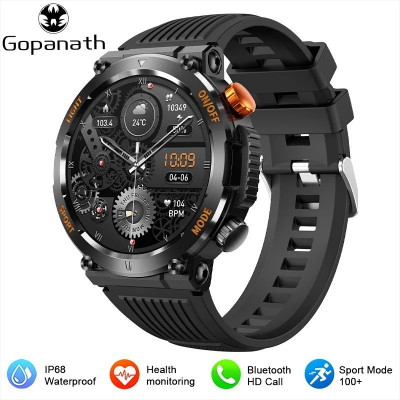 Picture of LED Lights Compass Watch For Men Smart Watch Sports Fitness IP67 Waterproof Smartwatch Bluetooth Call Full Touch Screen