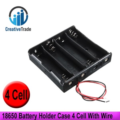 Picture of 18650 Battery Holder Case 4 Cell with Wire - Securely Organize Your BatteriesEasy to Use and Maintain