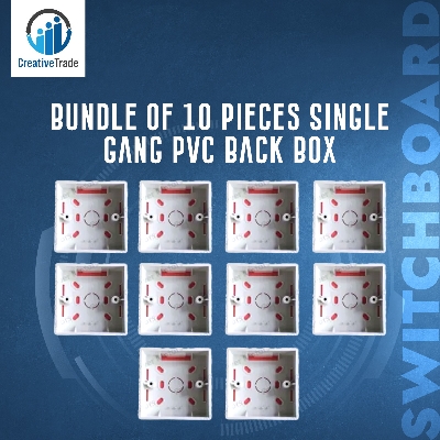 Picture of Bundle of 10 Pieces Single Gang PVC Back Box - Safe - Organize Your Electrical Wiring Neatly - Durable Spacious Organized