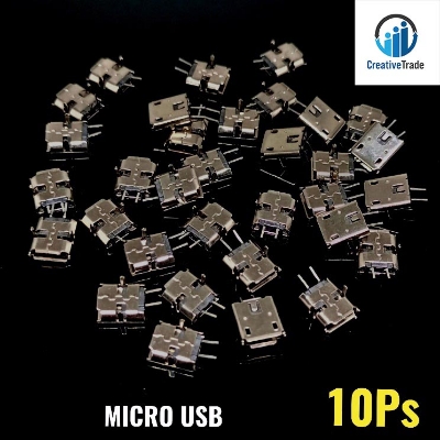 Picture of 10Pcs 2 Pin Micro USB Female Socket Connector Panel Mount For Charging Socket LED Light Electronics Projects DIY - Refine and Excellent