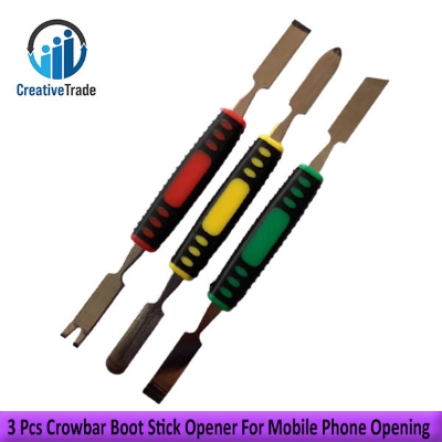 Picture of Universal Stainless Steel 3 Pcs Crowbar Boot Stick Opener For Mobile Phone Computer Home Appliance Disassembling Tool