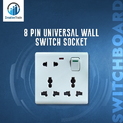 Picture of Universal Wall Switch Socket - 8 Pin Universal Socket- Only Socket