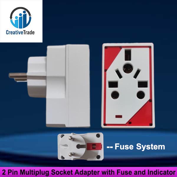 Picture of 2 Pin Multiplug Socket Adapter with Fuse and Indicator