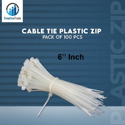 Picture of High Quality - 6" Inch Cable Tie Plastic Zip Tie 100 Pcs (Approx) - Easy to Use And Maintain - Refine and Excellent - Reliable and Durable