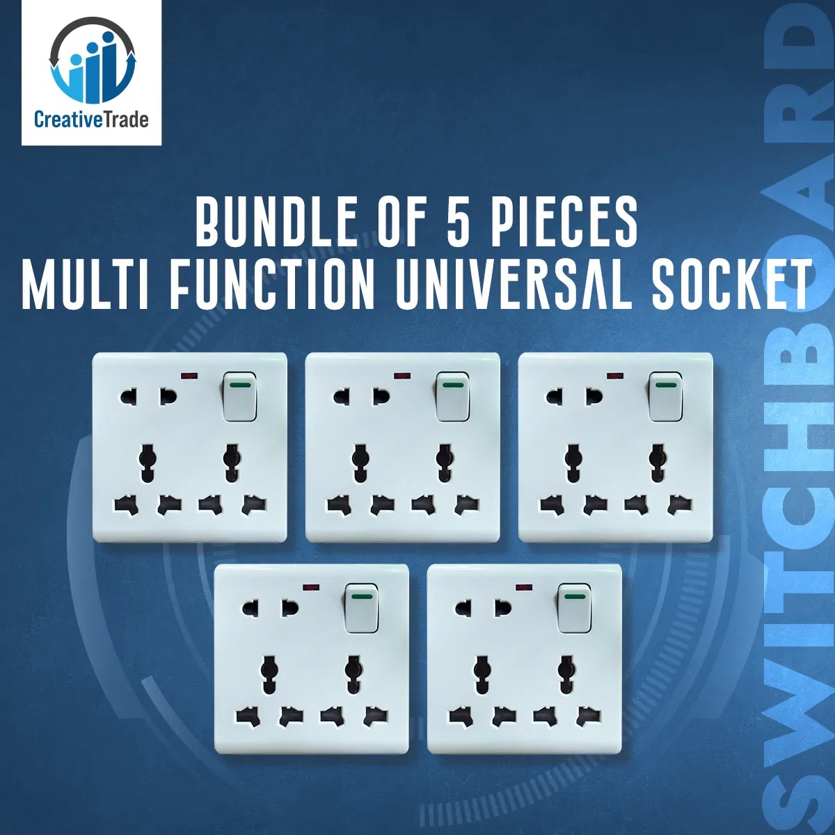 Picture of 8-Pin Multi Socket - 5 Piece Universal Socket Set | Convenient and Versatile Socket Solution for Various Devices