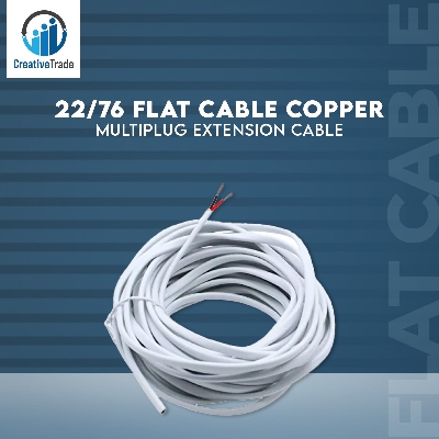Picture of 22/76 Flat Cable Copper 2 Core Wire- 10 feet Use For Multiplug Extension Cable, Table Fan Cable, Ceiling Fan Cable, Pendant Light Cable, 1 Horse Water Pump and Others - multi plug
