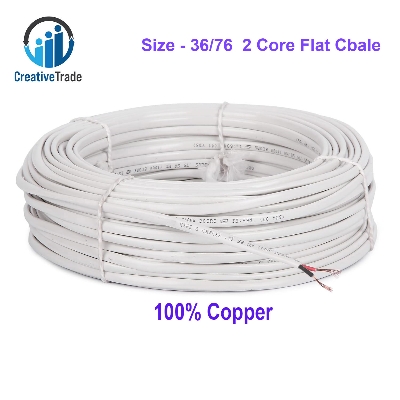 Picture of 1 coil 36/76 Flat Cable Copper 2 Core Wire Use For Multiplug Extension Cable, Table Fan Cable, Ceiling Fan Cable, Pendant Light Cable, 1.3 Horse Water Pump and Others