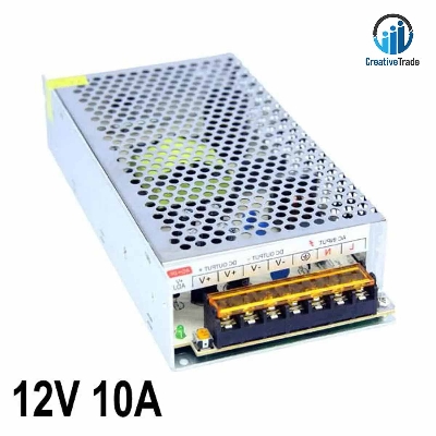 Picture of 12V 10A SMPS AC 220v To DC 12v 10A Power Supply Adaptor for 3D Printer, LED Driver, CCTV, Laser Cutting Machine, Stepper Motor Driver Power,