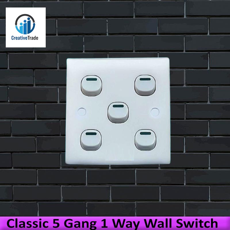 Picture of Classic 5 Gang 1 Way Wall Switch- 1 Piece