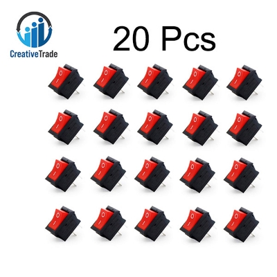 Picture of Mini On/Off Rocker Switch 2-Pin Red Button