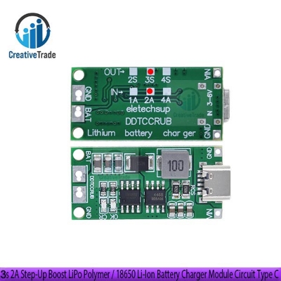 Picture of Multi-Cell 3s 2A Step-Up Boost LiPo Polymer / 18650 Li-Ion Battery Charger Module Circuit Type C