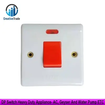 Picture of 1 Way 1 Gang DP Switch Heavy Duty Appliance- AC, Geyser And Water Pump ETC