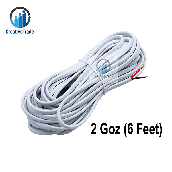 Picture of 22/76 Flat Cable Copper 2 Core Wire- 2 Guz/ Goz Use For Multiplug Extension Cable, Table Fan Cable, Ceiling Fan Cable, Pendant Light Cable, 1 Horse Water Pump and Others - multi plug