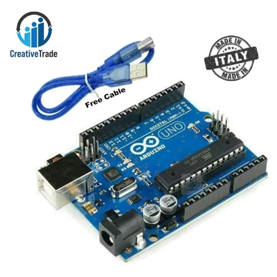 Picture of Arduino Uno R3 (DIP) Development board - Atmega328 (Made In Italy) for Automation Project With USB Cable
