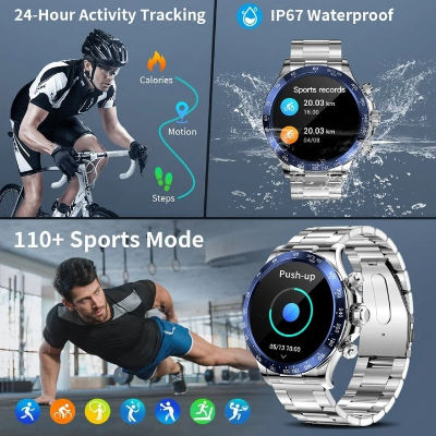 Picture of LIGE BW0569 Smartwatch Smart Watch For Men Body Thermometer Health Monitor GPS Motion Tracking Bluetooth Call Connected Watch Man 2024