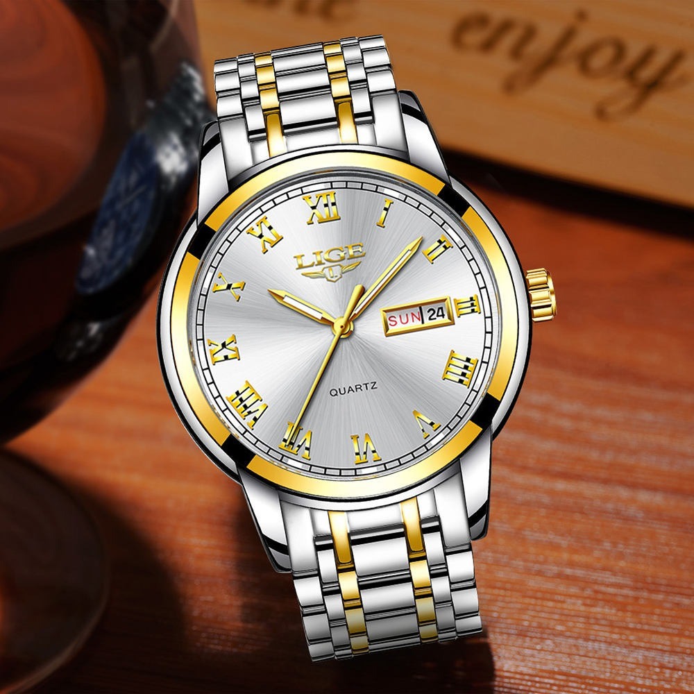 Picture of LIGE 9866B Mens Watches Top Luxury Brand Business Quartz Watch Men Military Sports Waterproof Dress Wristwatch