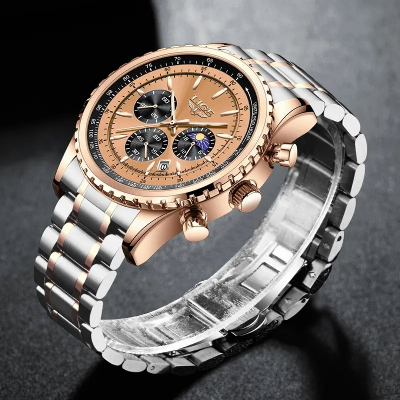 Picture of LIGE 8989 Fashion Men Watch Stainless Steel Top Brand Luxury Sport Chronograph Quartz Wrist Watches for Men Relogio Masculino+Box